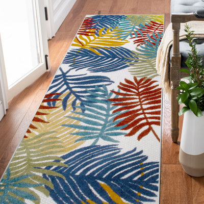 Tapis d'intérieur floral multicolore