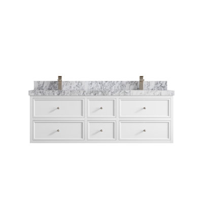 Meuble-lavabo double flottant 60 po avec dessus Roswell