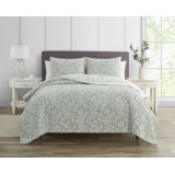 CEDAR COURT Annabella Floral All-Season Soft Woven Matelasse Jacquard Reversible Cotton Blend Quilt Set