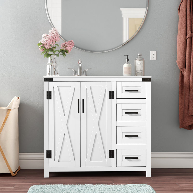 Ensemble de meuble-lavabo simple 36 po Slayton, Blanc