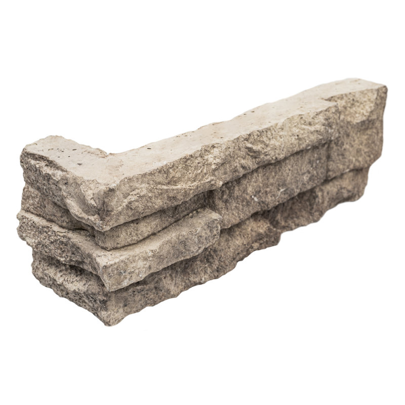 Terraforma Manufactured Stacked Stone Corner Wall Tile Assorted Sizes (12 Pieces, 4.5 sq. ft. per Box), Albion Brown