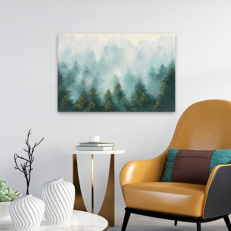 Forêt brumeuse - bleu turquoise, H 16 po x l 24 po
