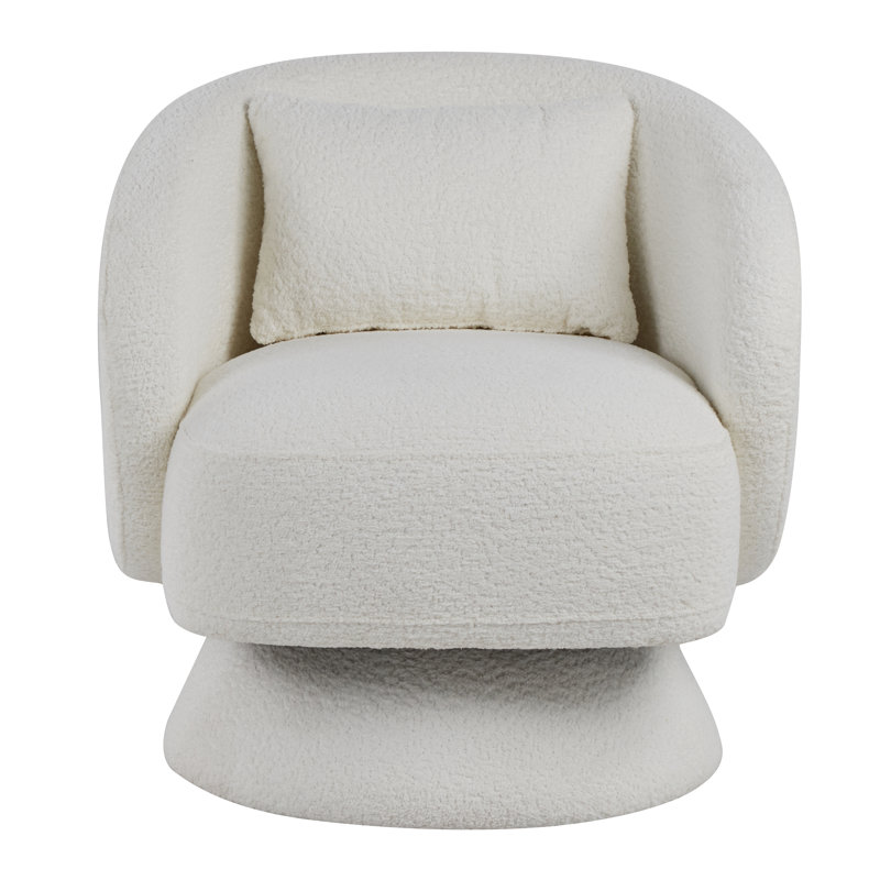 Fauteuil d'appoint pivotant rembourré avec coussin Zara, Blanc