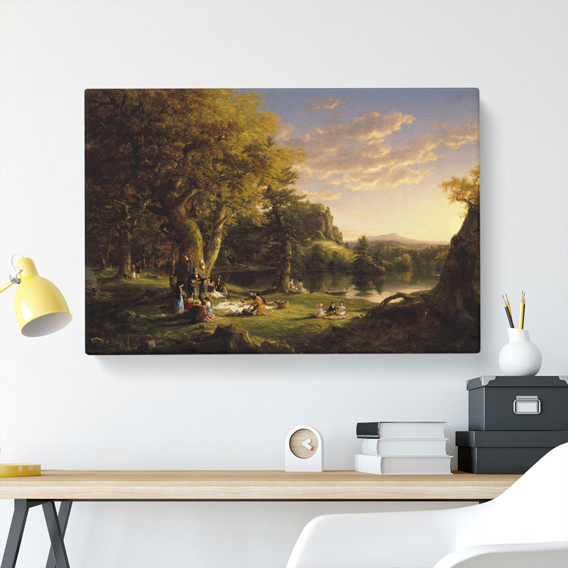 The Picnic by Thomas Cole - Wrapped Canvas Painting, 40cm H x 60cm W x 3cm D