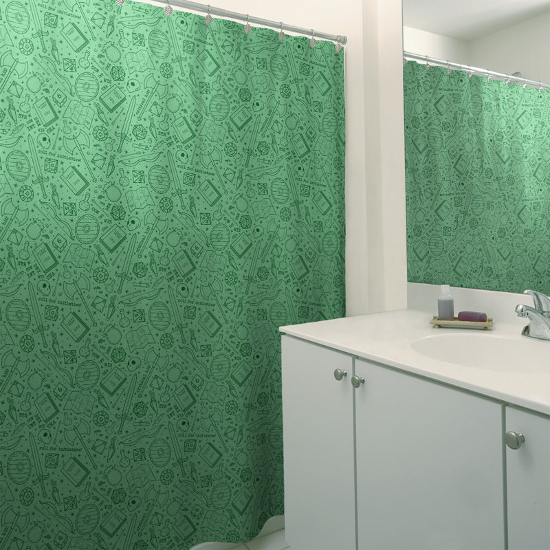 Rideau de douche simple classique RPG, Vert clair / blanc