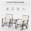 Fauteuil oscillant d'extérieur avec table basse, causeuse 2 places avec chaise berçante de patio et toile respirante