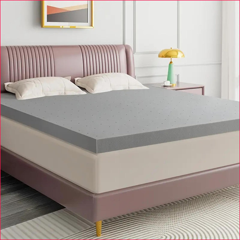 Surmatelas en mousse très ferme très haute densité 2 pouces CertiPUR-US | Gris anthracite | Polyuréthane, 2", Très grand lit