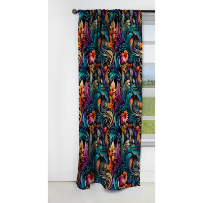 Motif cachemire bohémien Rhapsody IV - Rideau floral - Rideau occultant floral - 1 panneau