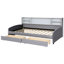 Lit simple tapissier gris avec rangement de tiroir - Velours, espace organisé, plateforme stable-1241386368