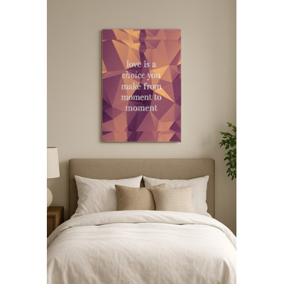 L'amour est un choix que l'on fait à chaque instant — Inscription de style tableau noir — Portrait mural en métal