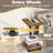Adjustable Height C-Shaped End Table With 360° Swivel & Wheels, Multi-Purpose Side Table For Living Room, Bedroom, Sofa, And Chair