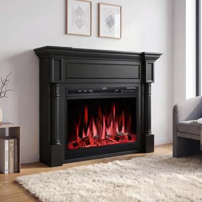 Meuble télé 54 pouces à DEL avec 12 couleurs de flamme, thermostat réglable et minuterie