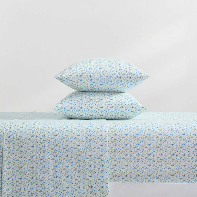 Ensemble de draps en percale de coton Percale Novelty Laura Ashley, Ensemble de draps pour lit double + 2 taies d'orei