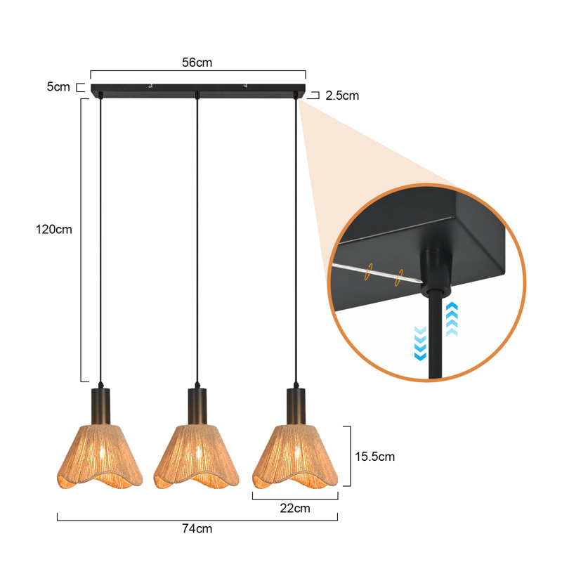 3 - Light Stainless Steel Bell Pendant