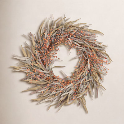 24" Grass, Berry Thanksgiving Wreath