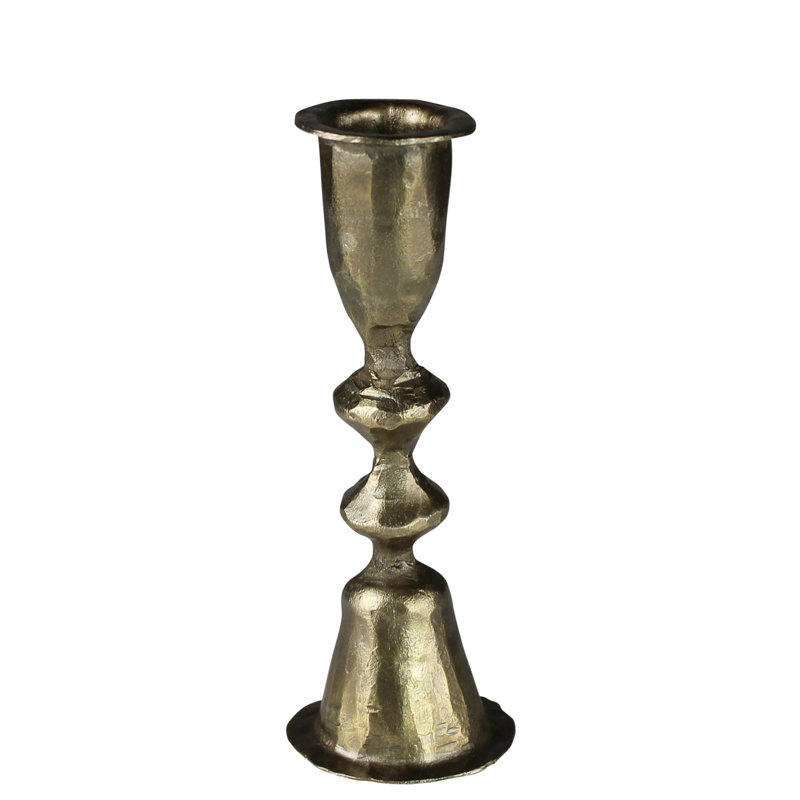 Metal Tabletop Candlestick, 5.5" H x 2" W x 2" D