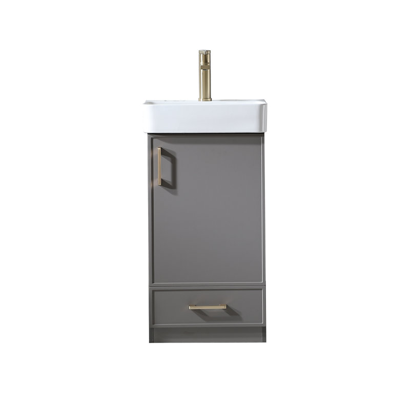 Ensemble de meuble-lavabo simple 18 po Modern, Gris