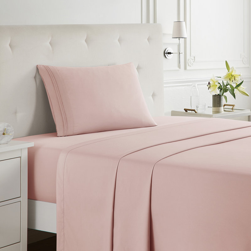  Ensemble de draps double brossé de luxe pour hôtel avec draps et taies d'oreiller très doux, Drap pour lit simple