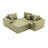 Compression Sectionals Sofa Bed, Faux Leather Modern L Shaped Couch for Home