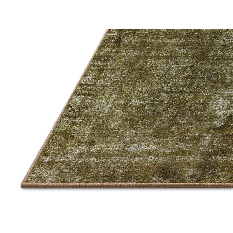 Tapis vert de style oriental, Rectangle 8 pi x 10 pi