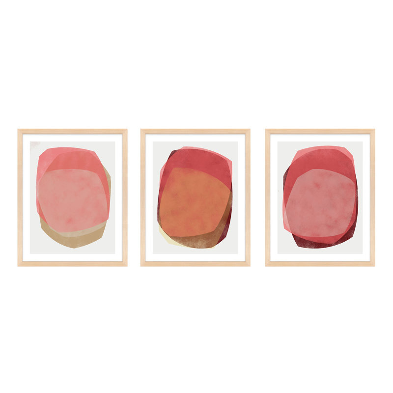 «Didi 6-8» par Jacques Pilon - Ensemble de 3 cadres de peinture, Érable, H 20 po x l 16 po