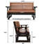 Fauteuil oscillant 2 places en bois massif gris foncé et brun foncé-123040648