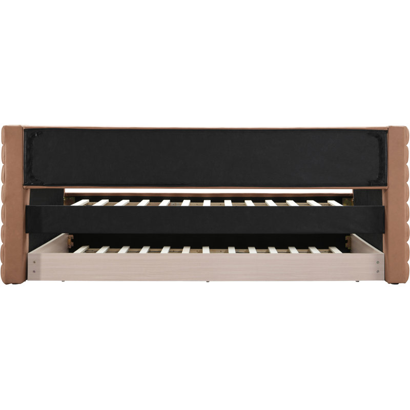 Husch Upholstered Daybed, Cognac Vegan Leather