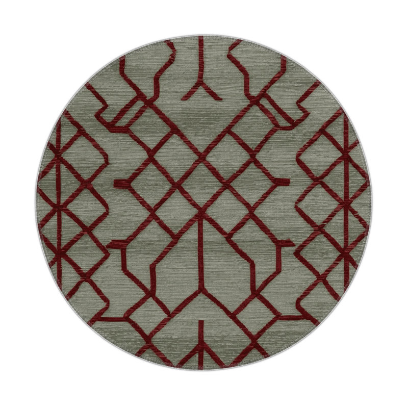 Tapis brun intérieur et extérieur Trellis, Rond 5 pi