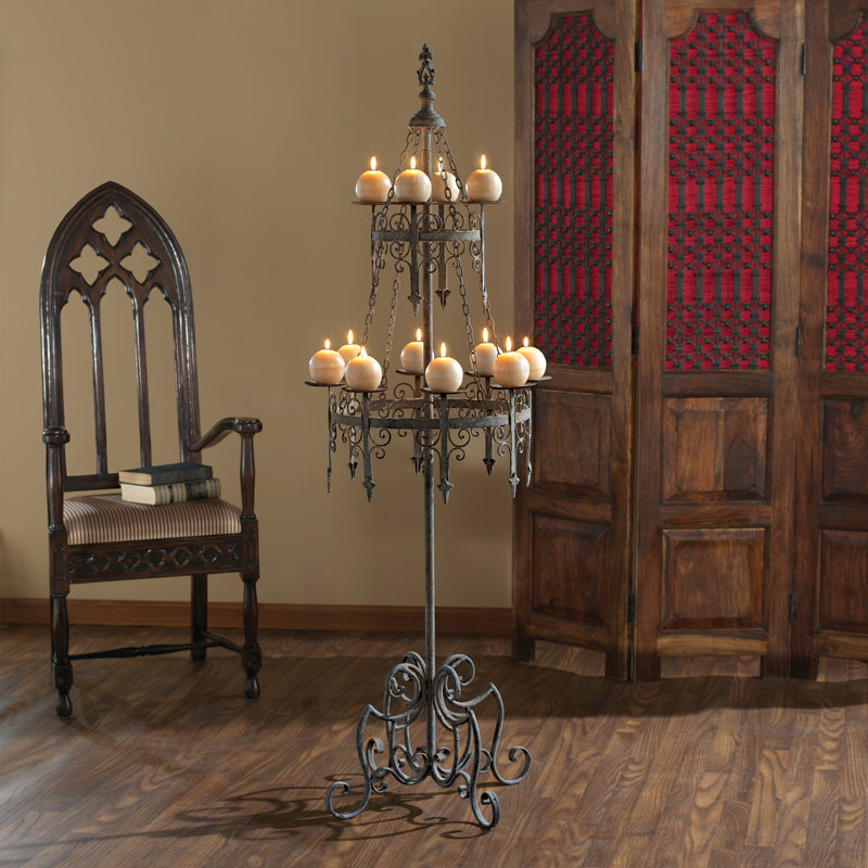 63.5'' H Malbork Castle Gothic Floor Candelabra