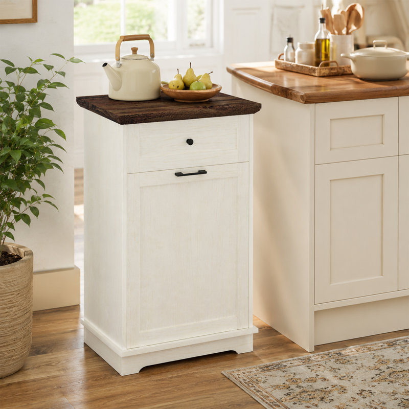 Armoire poubelle inclinable 10 gallons avec rangement à tiroirs pour le salon de cuisine