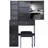 29.2" Small Space Left Drawer Desktop Vanity Table   Cushioned Stool, Extra Large Right Sliding Mirror, Multi Layer High Capacity Storage, Practical Fashionable Dresser, Suitable For Small Space-2102110061