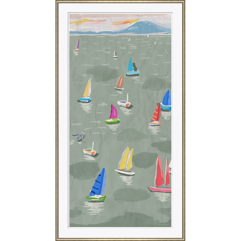 Regatta In Green Giclee Print by Dana Gibson