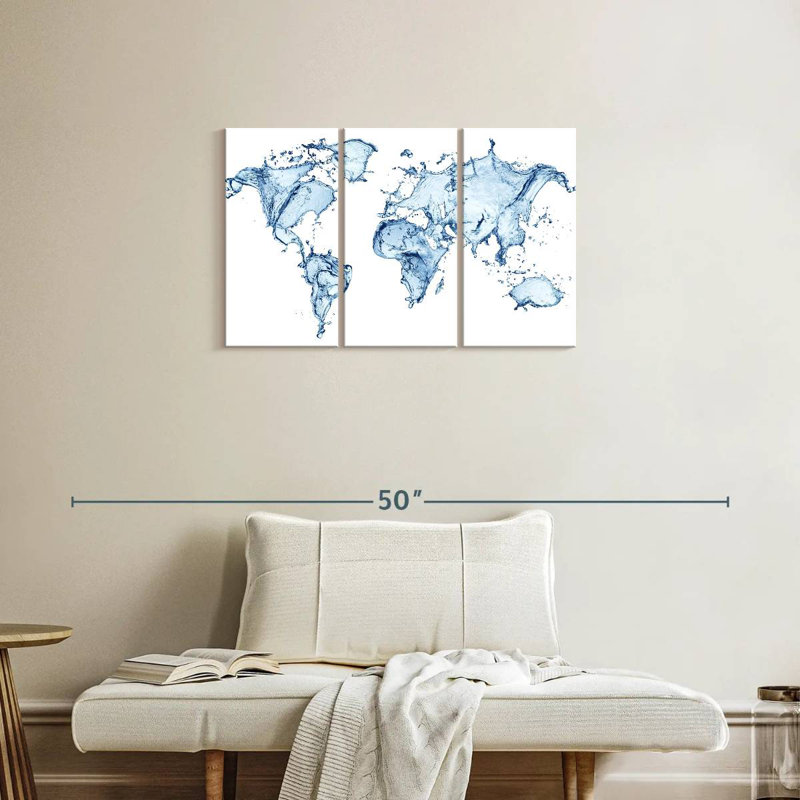 Aliaz Splash World Map, 20" H x 33" W