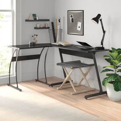 Kuno L-Shaped Metal Base Writing Desk