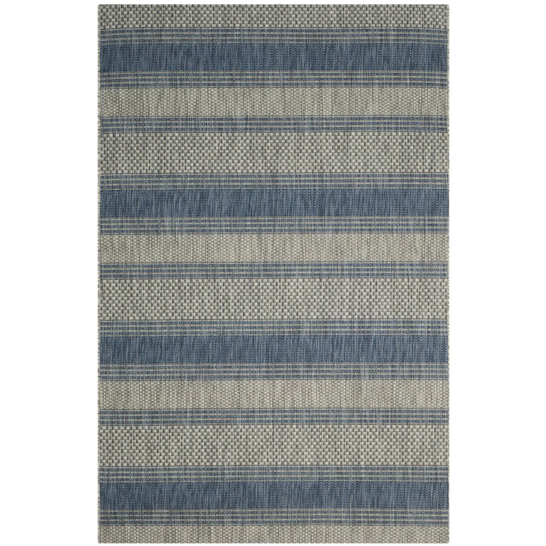 Teppich Johana in Grau/Marineblau