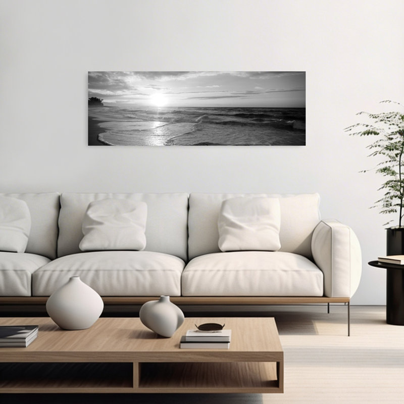 Sunset Over The Sea by Dan Merkel - Wrapped Canvas Panoramic Print, 40.64 cm H x 121.92 cm W