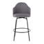 Tabouret de bar Arabelle Mid-Century à hauteur fixe en métal noir-2035188817