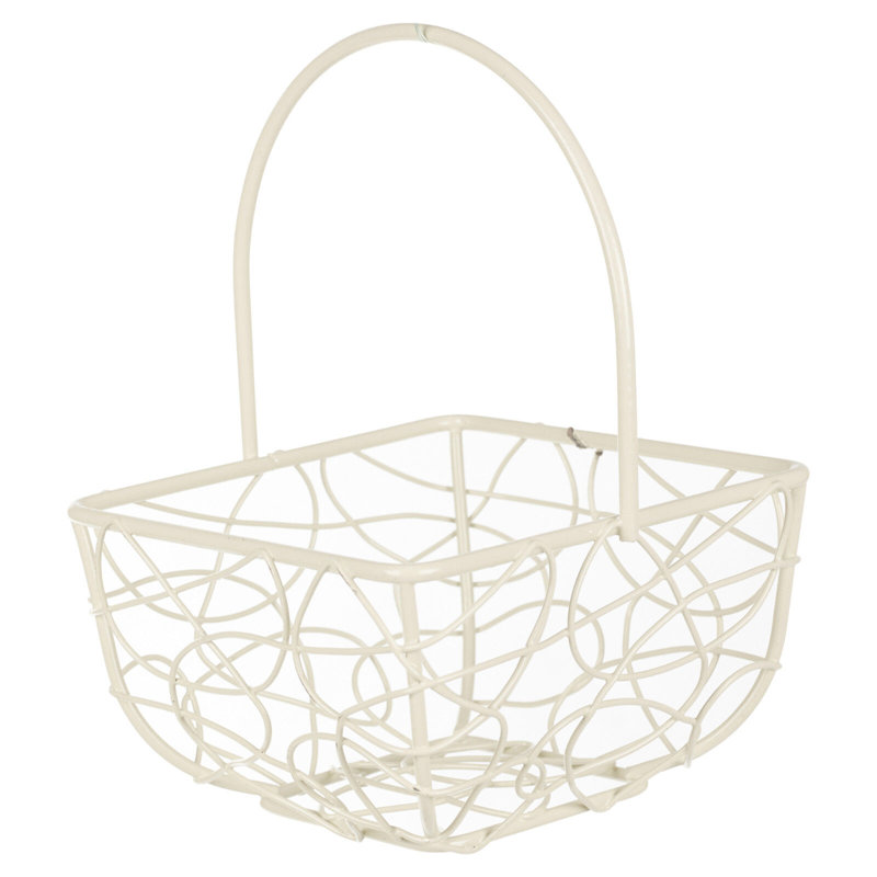 Metro Lane Decorative Basket, White, 13'' H x 9'' W x 9'' D