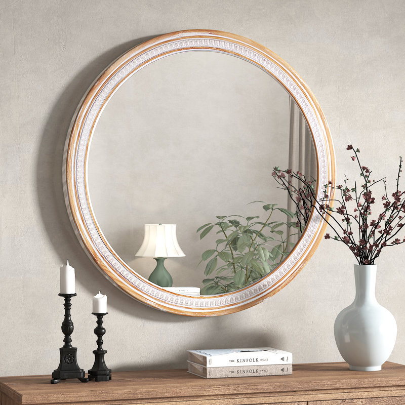 Miroir rustique d'appoint rustique, cadre en bois Boho Chic 30 pouces