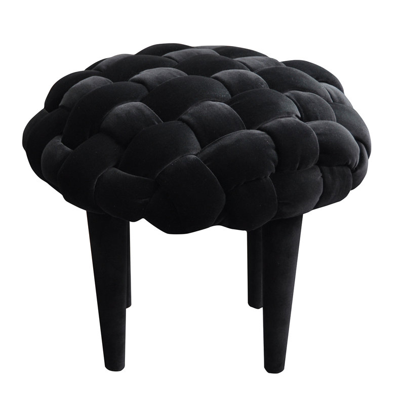 Solid + Manufactured Wood Accent Stool, Black