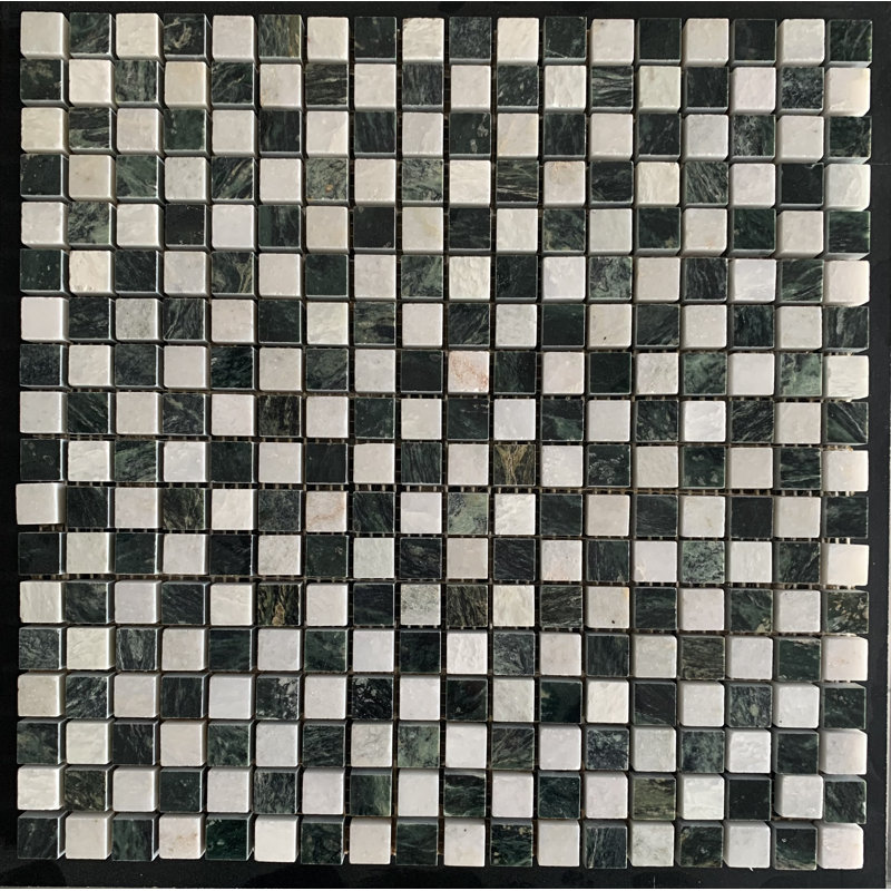 Carreau de mosaïque de 0,6 po x 0,63 po, Vert foncé / vert clair