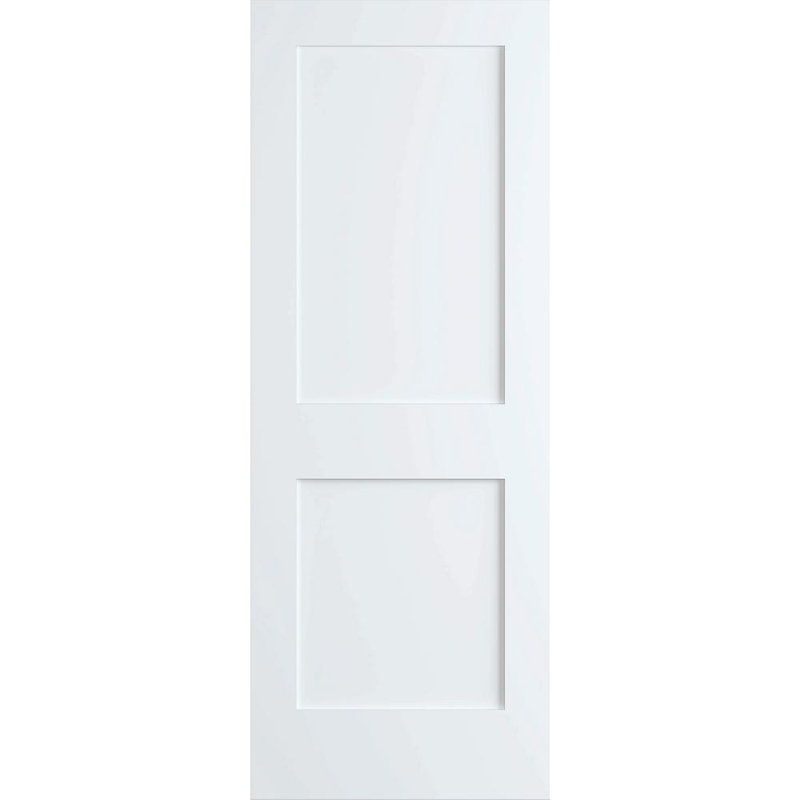 80'' White Solid Wood Paneled Slab Door