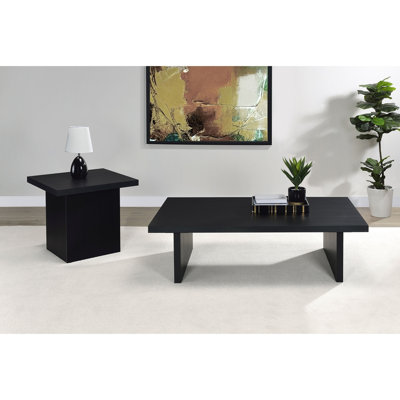 Table basse rectangulaire noire en stratifié