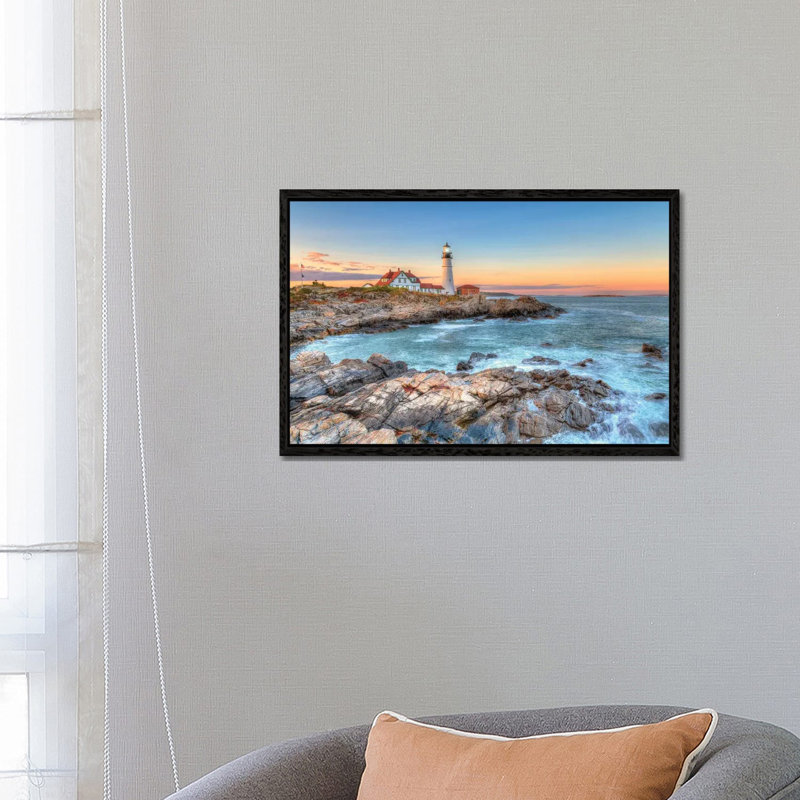Portland Sunrise by David Gardiner - Print on Canvas, 66.04 cm H x 45.72 cm W, Black Framed Canvas