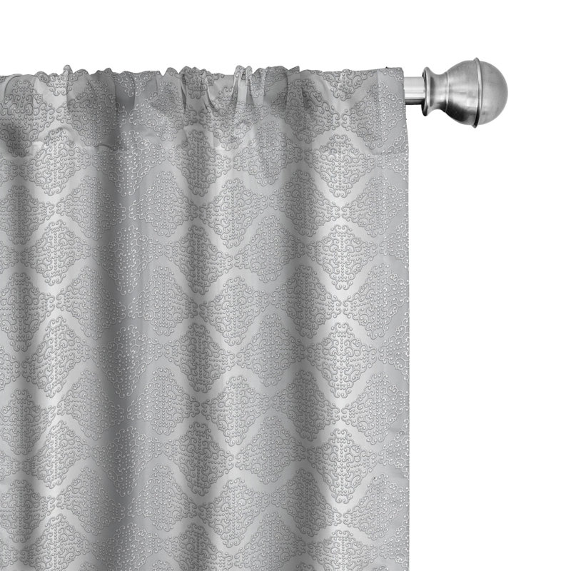 Damask Semi-Sheer Rod Pocket Curtain Panels, 28" x 63"