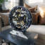 Desk wooden Clock Round 10 inches with Real Moving Gears (Transformable into a Wall Clock - detachable base) Canada Collection-1414946529