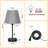 Grey Table Lamp with Charging Stake Zip Switch 2 Piece Set