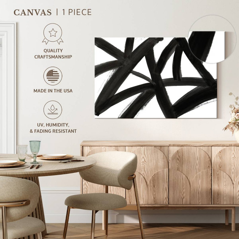 Abstrait Avery Black Roads, H 34 po x l 51 po