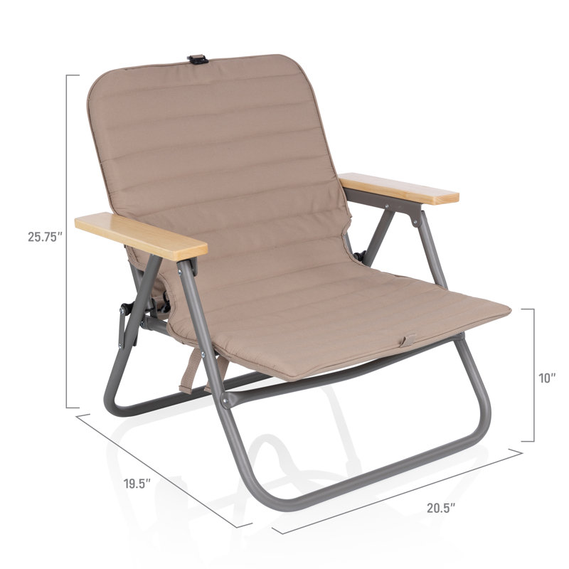 Descanso Padded Beach Chair with Removable Washable Cover Lethel, Beige