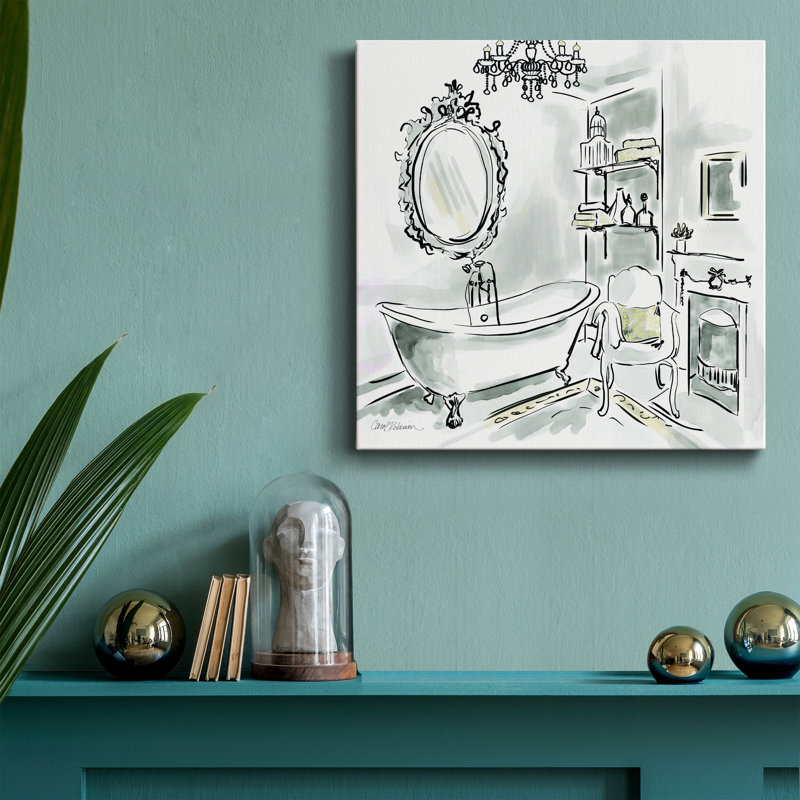 «Opulent Bath II», toile tendue avec châssis de qualité supérieure - prête à être accrochée, H 16 po x l 16 po x P 1 po